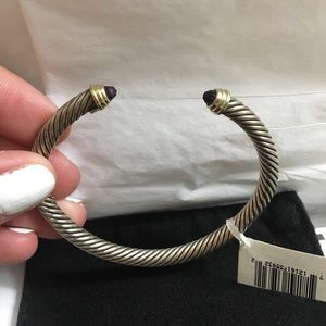 David Yurman 5mm cable amethyst & gold bracelet